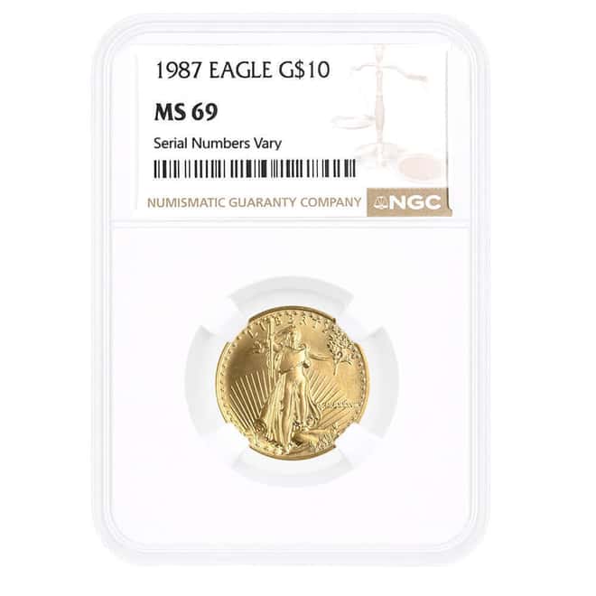 1987 1/4 oz $10 Gold American Eagle NGC MS 69
