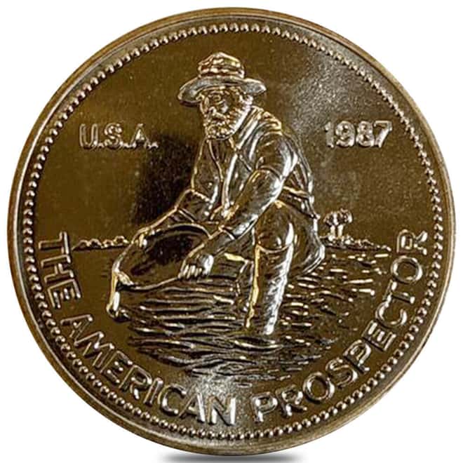 1987 1 oz Engelhard Prospector Silver Round .999+ Fine