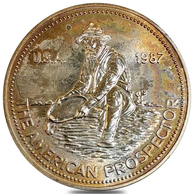 1987 1 oz Engelhard Prospector Silver Round .999+ Fine