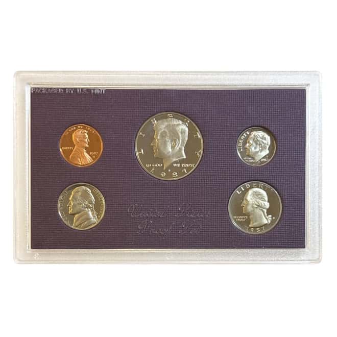 1987-S US Mint Proof 5-Coin Set (w/Box & COA)