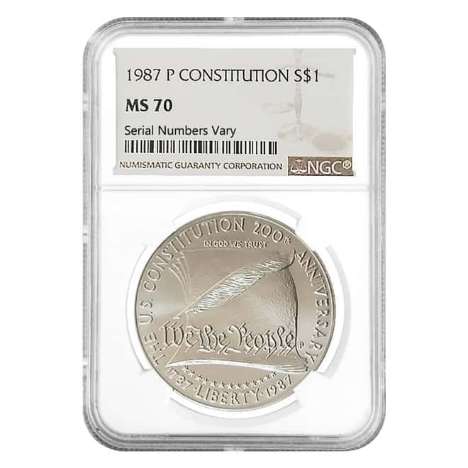 1987 P Constitution $1 Silver Dollar Commemorative NGC MS 70