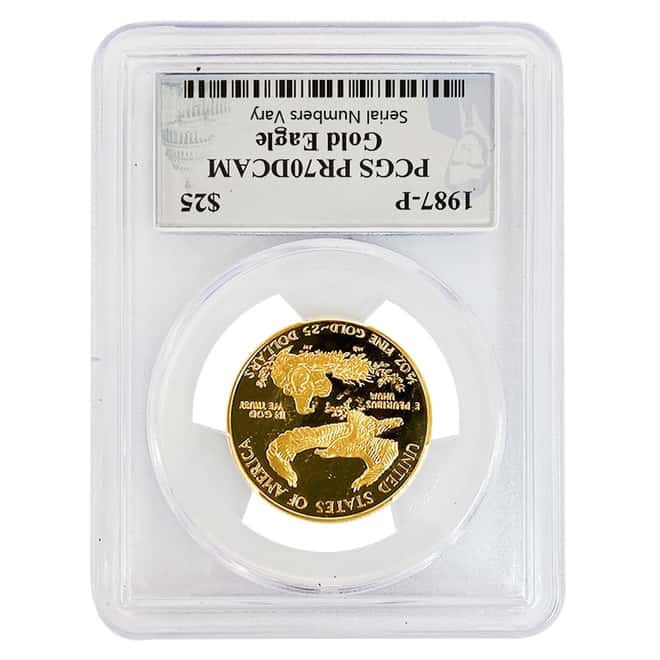1987 P 1/2 oz $25 Proof Gold American Eagle PCGS PF 70 DCAM (Philip Diehl Sign)