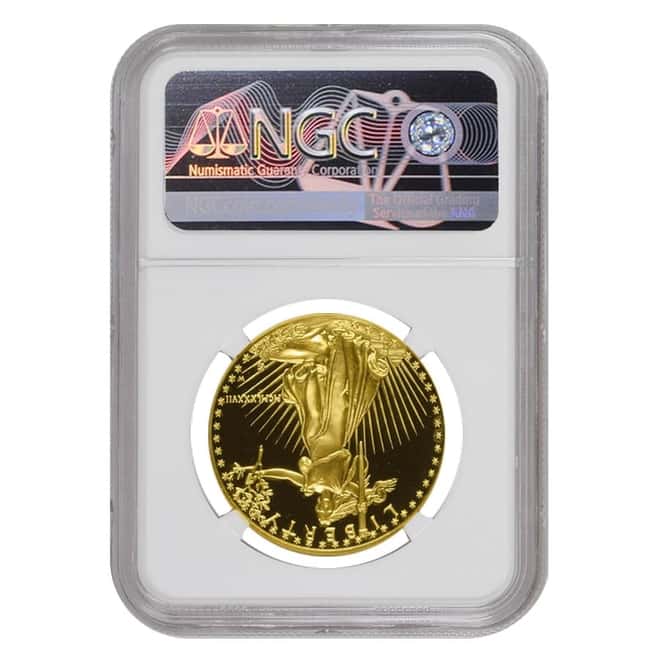 1987 W 1 oz $50 Proof Gold American Eagle NGC PF 69 UCAM Mint Error (Rev Struck Thru)