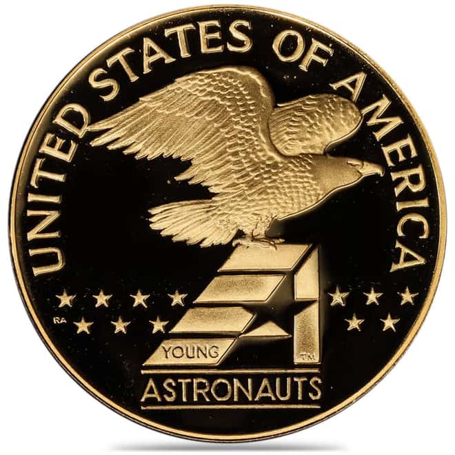 1988-P America in Space Shuttle Young Astronaut Gold Medal BU/Proof