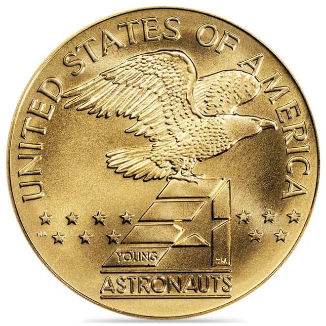 1988-P America in Space Shuttle Young Astronaut Gold Medal BU/Proof