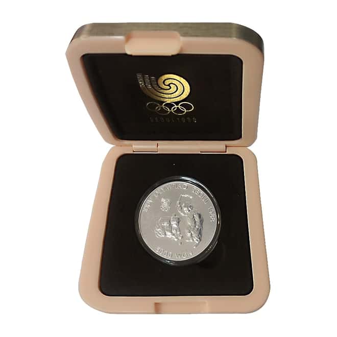 1988 1/2 oz Silver Korea Seoul Olympics Boys Spinning Top 5000 Won Commemorative Coin (w/Box & COA)