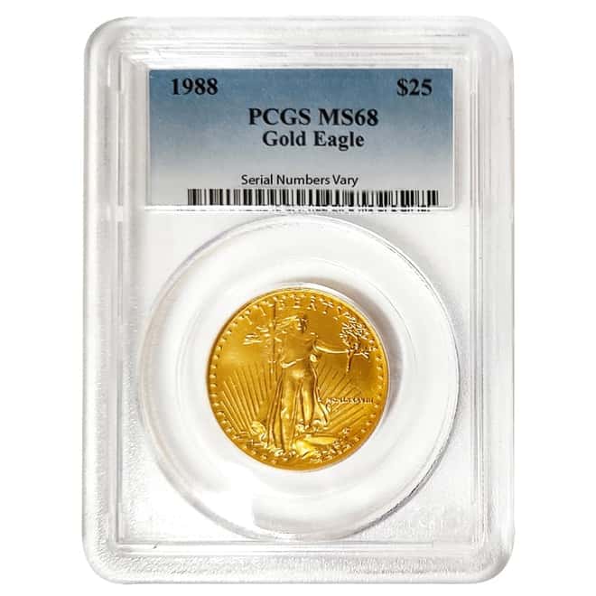 1988 1/2 oz $25 Gold American Eagle PCGS MS 68