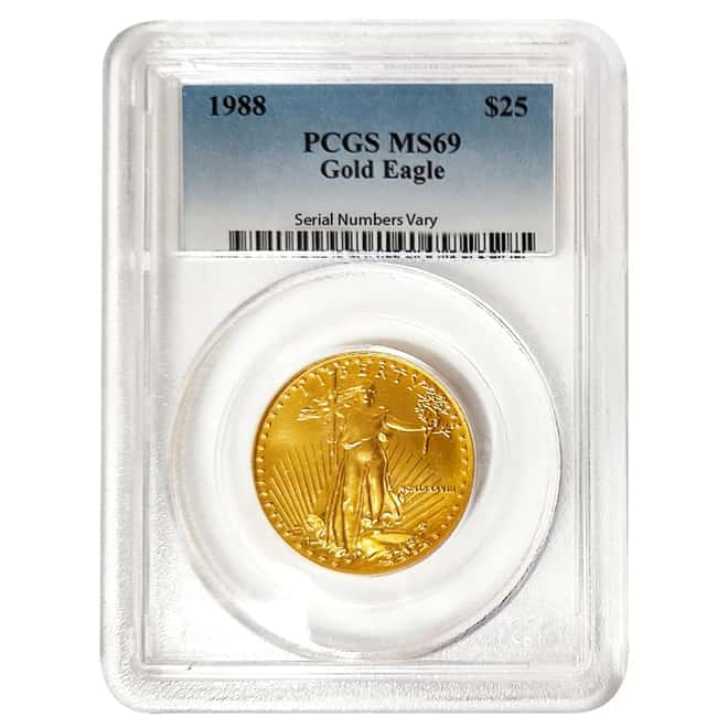 1988 1/2 oz $25 Gold American Eagle PCGS MS 69