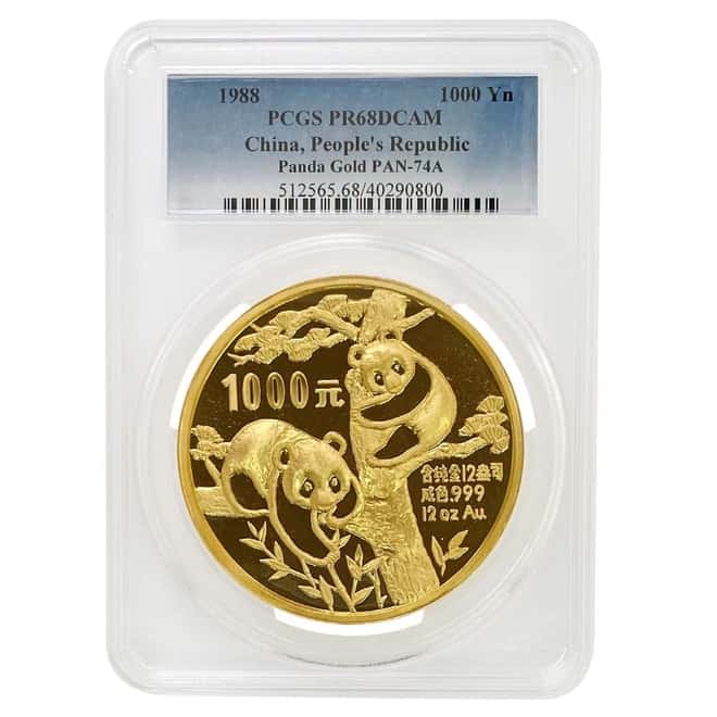1988 12 oz Chinese Proof Gold Panda 1000 Yuan PCGS PF 68 DCAM