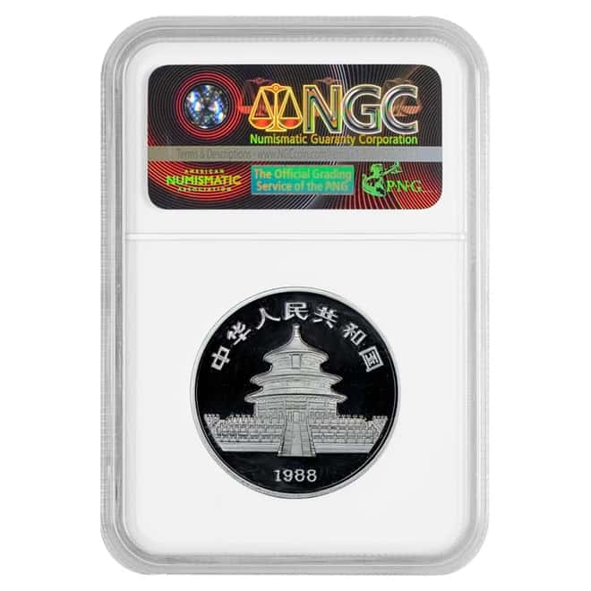 1988 1 oz Chinese Lunar Year of the Dragon 10 Yuan Proof Silver Coin NGC PF 68 UCAM