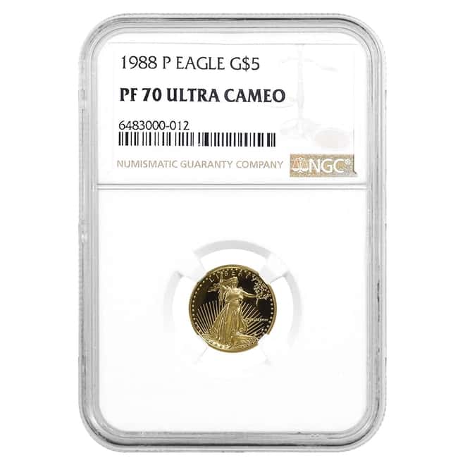1988 P 1/10 oz $5 Proof Gold American Eagle NGC PF 70 UCAM