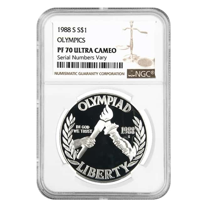 1988 S Olympic Torch $1 Silver Dollar Commemorative NGC PF 70 UCAM