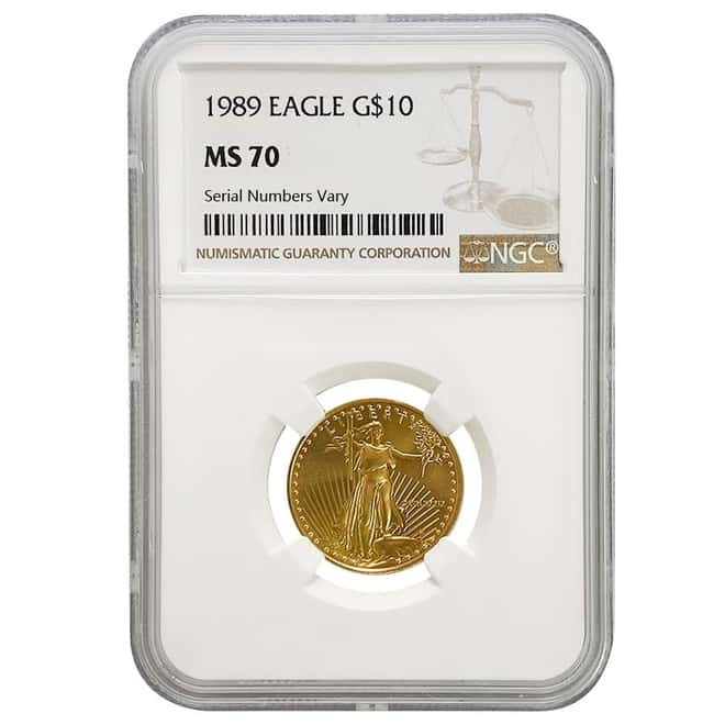 1989 1/4 oz $10 Gold American Eagle NGC MS 70