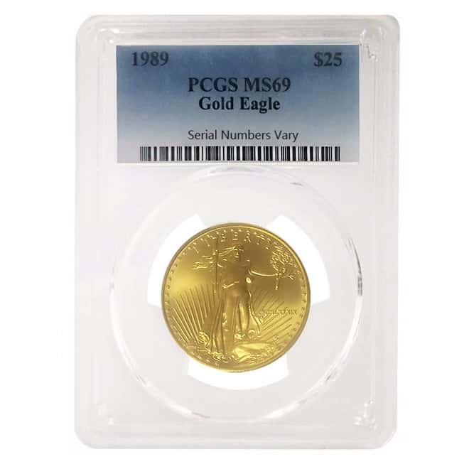 1989 1/2 oz $25 Gold American Eagle PCGS MS 69