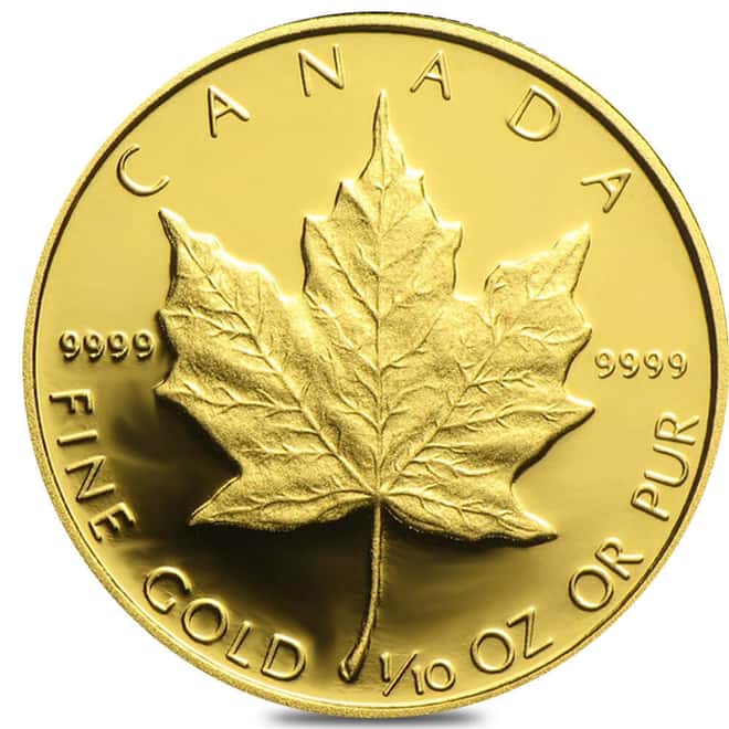 1989 1/10 oz Canadian Proof Gold Maple Leaf $5 Coin