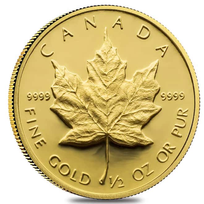 1989 1/2 oz Canadian Proof Gold Maple Leaf $20 Coin
