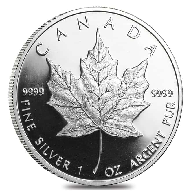 1989 1 oz Proof Canadian Silver Maple Leaf .9999 Fine $5 Coin