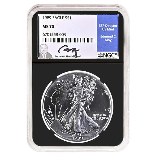 1989 1 oz Silver American Eagle NGC MS 70 (Moy)