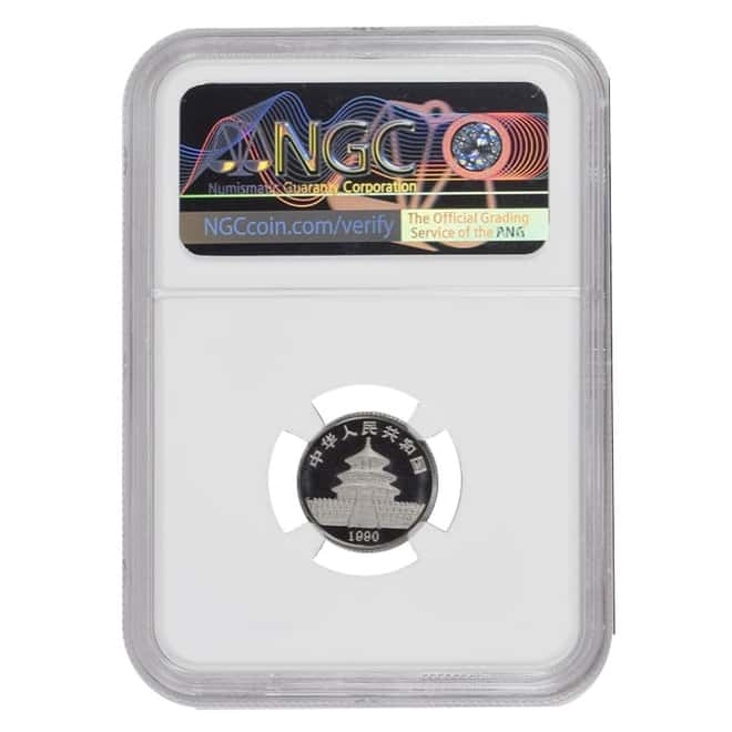 1990 1/10 oz Chinese Proof Platinum Panda 10 Yuan NGC PF 70 UCAM