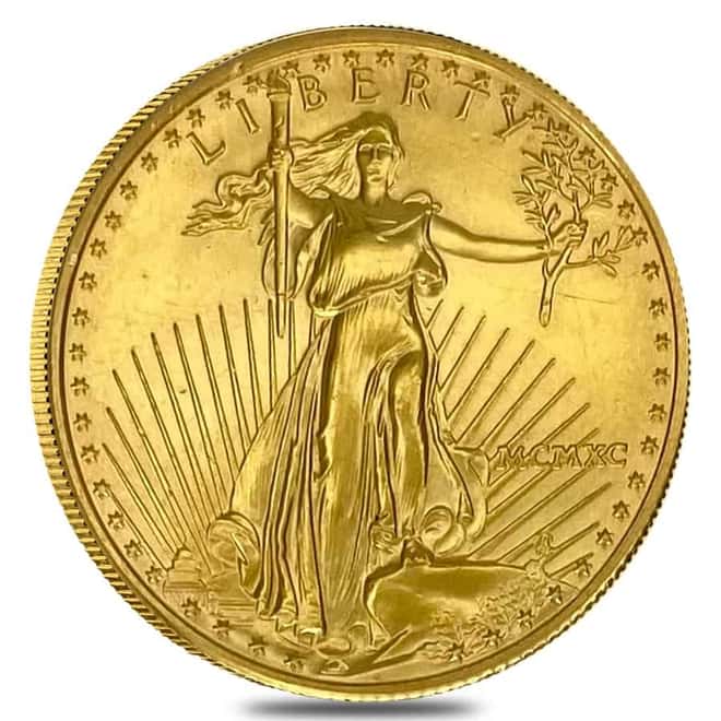 1990 1/2 oz $25 Gold American Eagle (Abrasions)