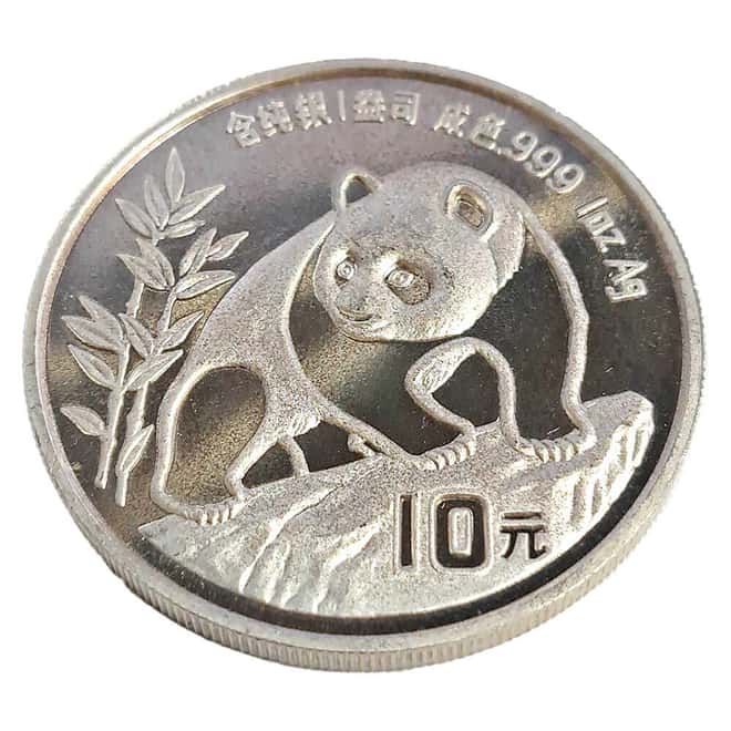 1990 1 oz Chinese Silver Panda 10 Yuan .999 Fine BU