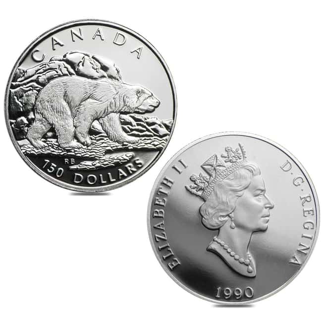 1990 Canada 1.85 oz Polar Bear Proof Platinum 4-Coin Set (w/Box & COA)
