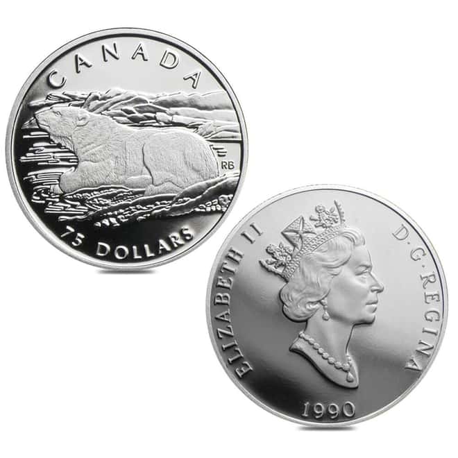 1990 Canada 1.85 oz Polar Bear Proof Platinum 4-Coin Set (w/Box & COA)