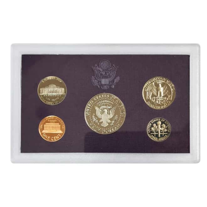 1990-S US Mint Proof 5-Coin Set (w/Box & COA)