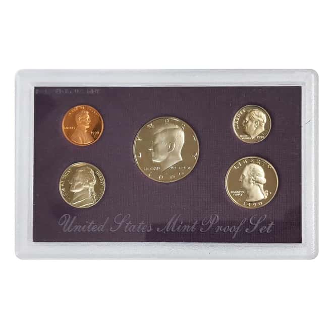 1990-S US Mint Proof 5-Coin Set (w/Box & COA)