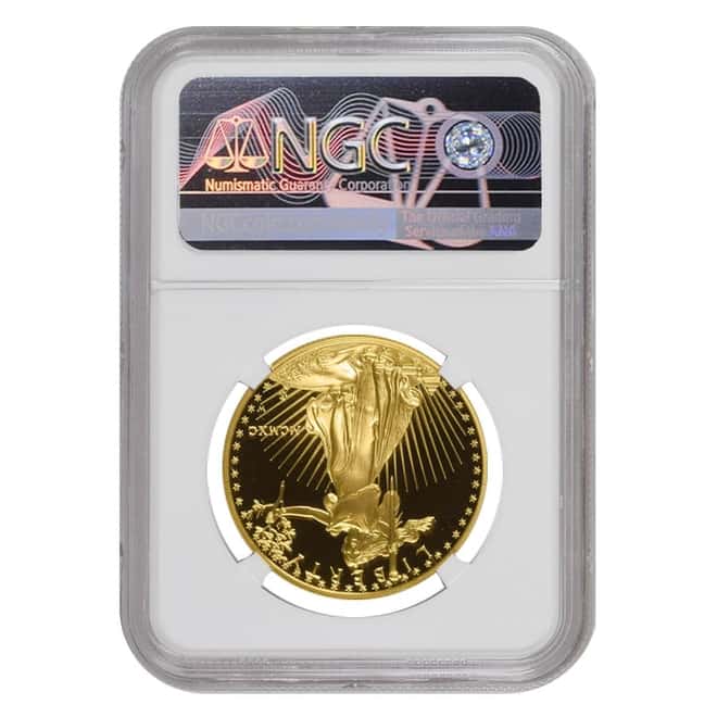 1990 W 1 oz $50 Proof Gold American Eagle NGC PF 69 UCAM Mint Error (Rev Struck Thru)
