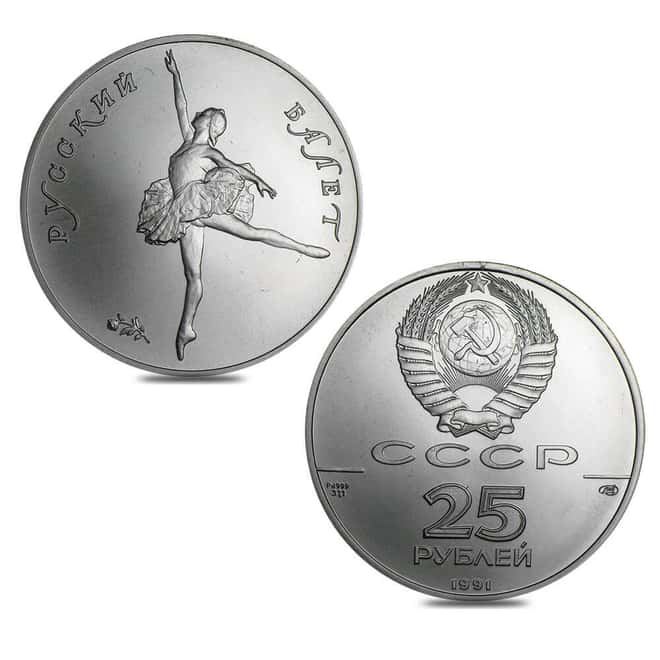 1991 Russia Palladium Ballerina 3-Coin Set BU in MTB Case