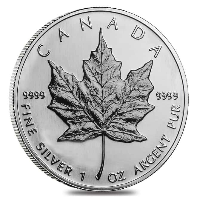 1991 1 oz Canadian Silver Maple Leaf .9999 Fine $5 Coin BU (Sealed)