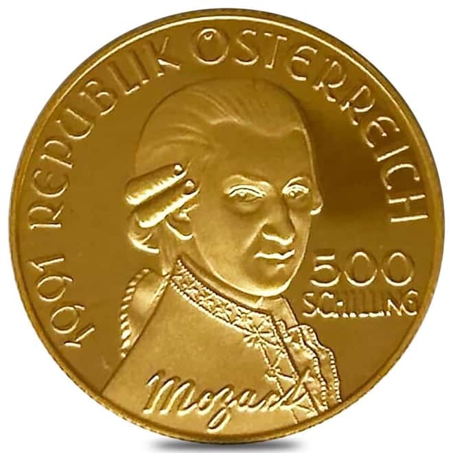 1991 Austria Mozart Don Giovanni 500 Schillings Gold Coin (w/Box & COA)