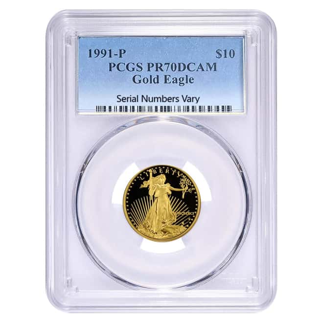 1991-P 1/4 oz $10 Proof Gold American Eagle PCGS PF 70 DCAM