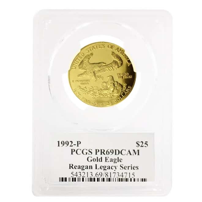1992 1/2 oz $25 Gold American Eagle PCGS MS 69 - Reagan Legacy Series
