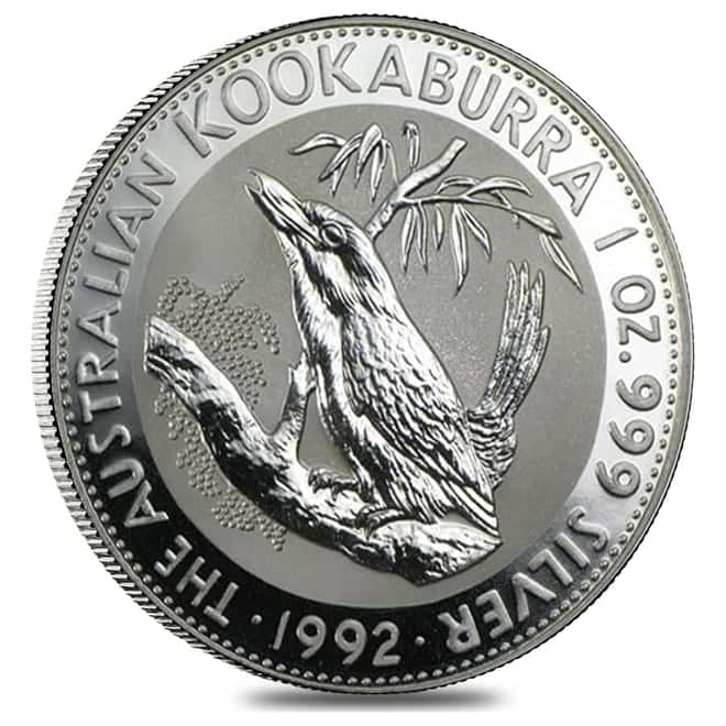 1992 1 oz Silver Australian Kookaburra Perth Mint .999 Fine BU