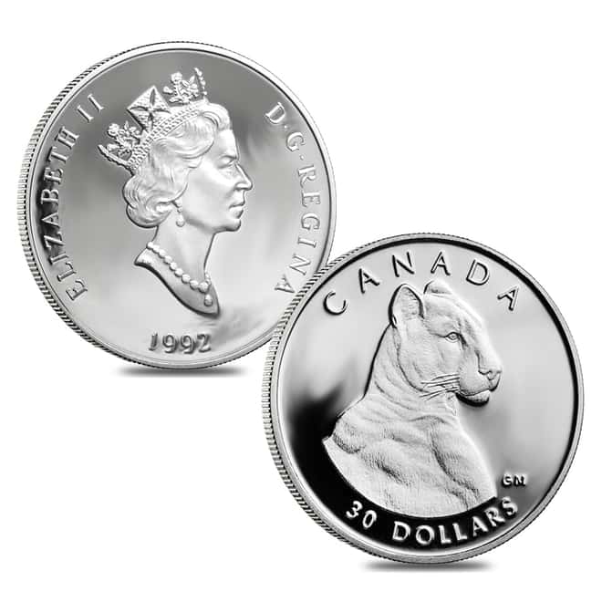 1992 Canada 1.85 oz Proof Platinum Cougar .9995 Fine 4-Coin Set (w/Box)