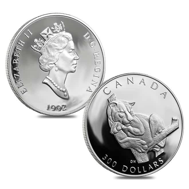 1992 Canada 1.85 oz Proof Platinum Cougar .9995 Fine 4-Coin Set (w/Box)