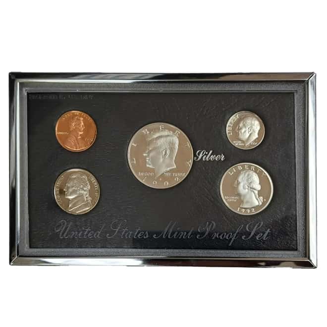 1992-S US Mint Premier Proof Silver Set (w/Box & COA)