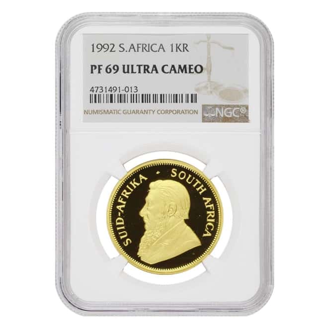 1992 South Africa 1 oz Proof Gold Krugerrand NGC PF 69 UCAM