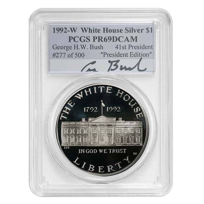 1992-W White House $1 Silver Dollar Commem PCGS PF 69 (George H.W. Bush)