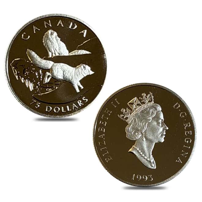 1993 Canada 1.85 oz Arctic Fox Proof Platinum 4-Coin Set