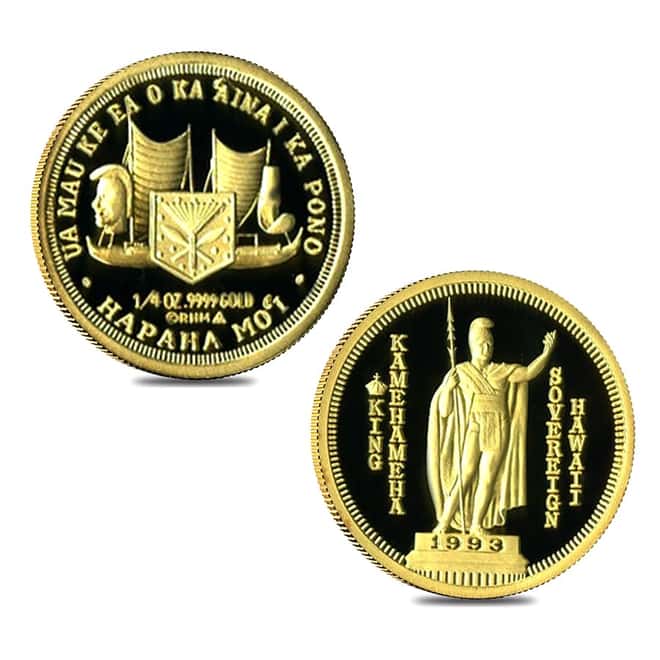 1993 1.9 oz Gold Hawaiian Sovereign 5-Coin Proof Set (w/Box)