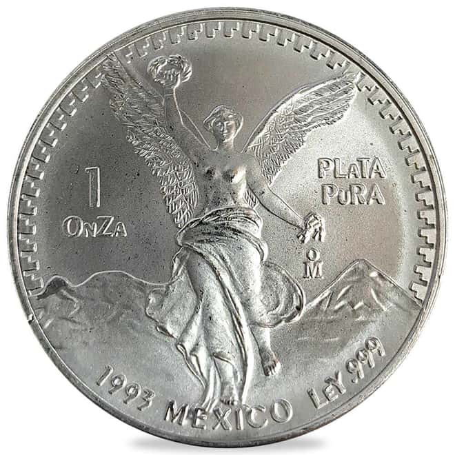 1993 1 oz Mexican Libertad Silver Coin BU