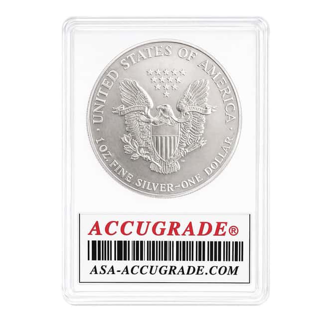 1993 1 oz Silver American Eagle Accugrade ACG MS 70