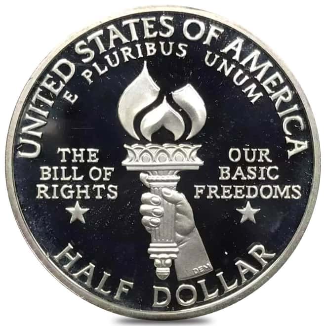 1993 Bill of Rights Commemorative Silver Coin & Stamp Set