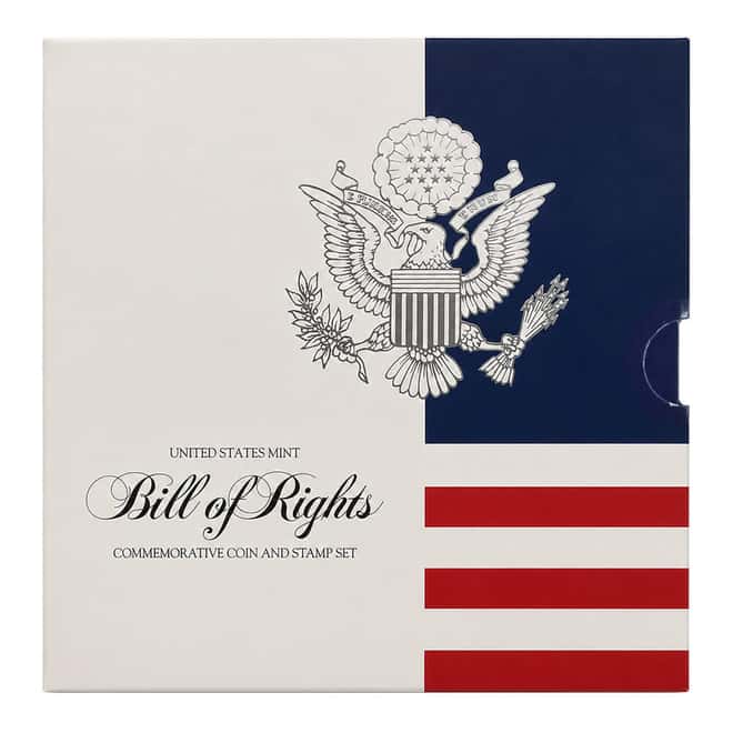 1993 Bill of Rights Commemorative Silver Coin & Stamp Set