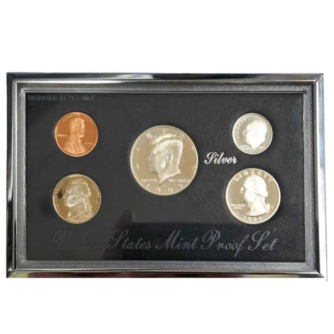 1993-S US Mint Premier Proof Silver Set (w/Box & COA)