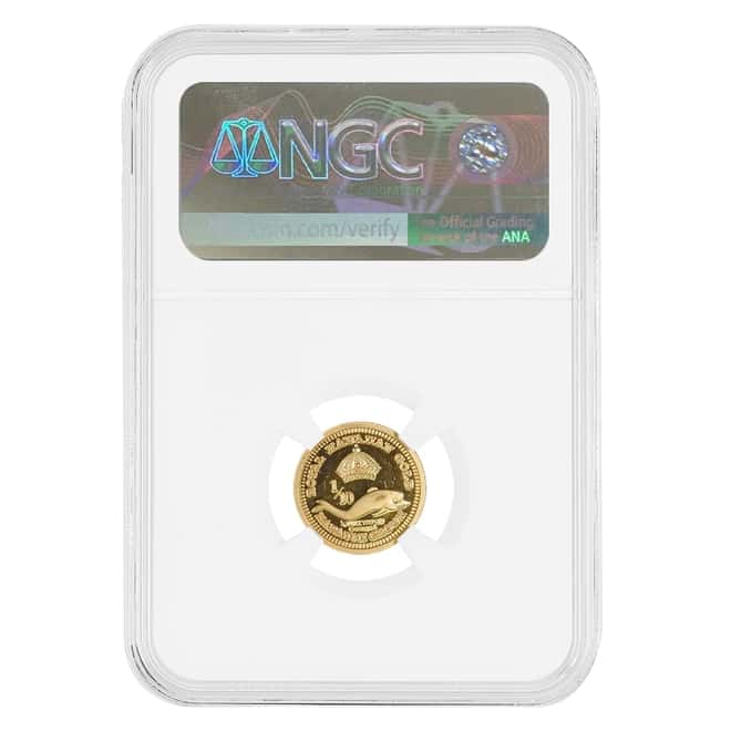 1994 1/10 oz Gold Hawaiian Victoria Kaiulani Hapaumi Crown Medal NGC PF 64 UCAM