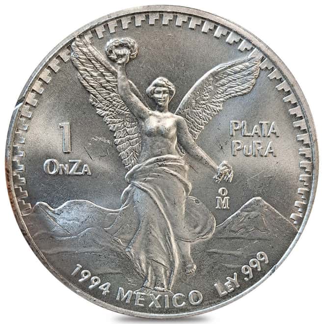 1994 1 oz Mexican Silver Libertad Coin .999 Fine BU